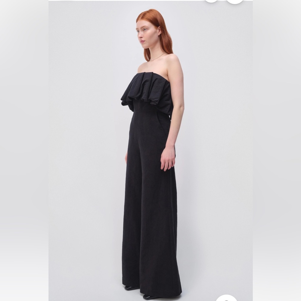 Simkhai Jumpsuit puff detail distressed black size 8